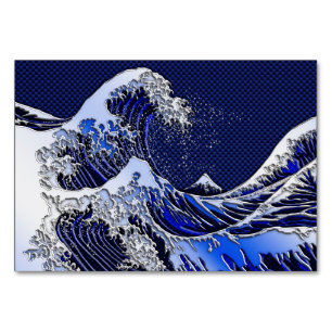 Die Stile der Chromfaser der Great Hokusai Wave Tischnummer