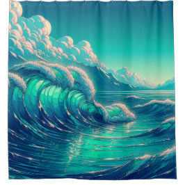 "Die Stille der Seascape: Die Embrace des Ozeans" Duschvorhang