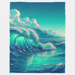 "Die Stille der Seascape: Die Embrace des Ozeans" Fleecedecke