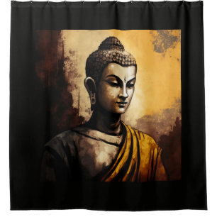 Die Stille der Zen-Buddha-Aquarellmeditation Duschvorhang