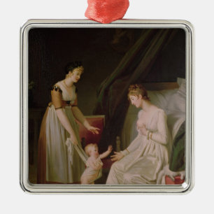 Die stillende Mutter Ornament Aus Metall
