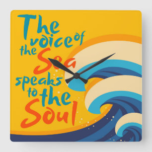 Die Stimme des Meeres spricht mit dem Soul Quadratische Wanduhr