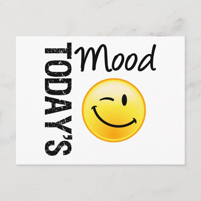 Die Stimmung des Emoticon Winking Postkarte (Vorderseite)