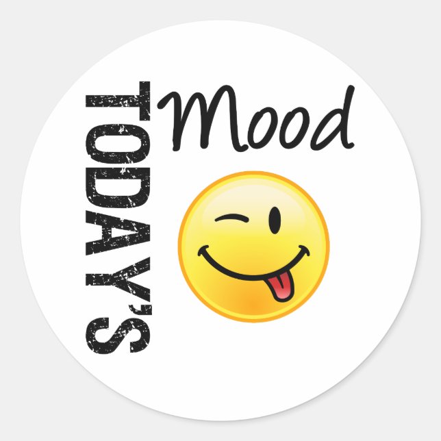 Die Stimmung des Emotikums von heute ist gespannt Runder Aufkleber (Vorderseite)