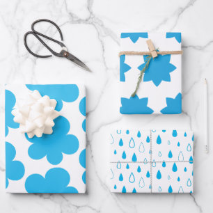 Die Stimmung ist blau. Packpapier Blätter Set