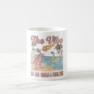 Die Stimmung ist in Trümmern Retro Dinosaurier Som Kaffeetasse