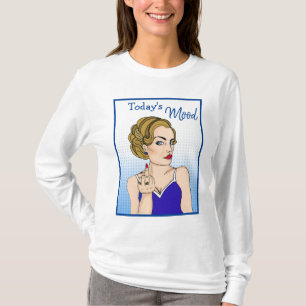 Die Stimmung von heute, Retro Lady Drehe den Vogel T-Shirt