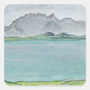 Die Stockhorn Berge und der See Thun, 1911 Quadratischer Aufkleber