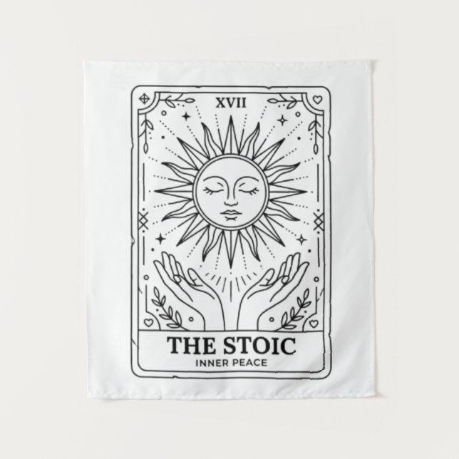 Die stoische Tarotkarte Wandteppich (Vorderseite)