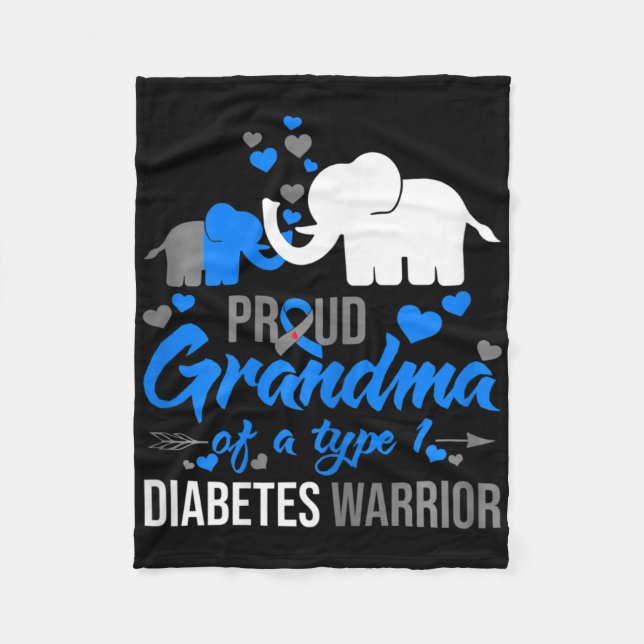 Die stolze Oma eines Kämpfers mit Typ-1-Diabetes E Fleecedecke (Vorderseite)