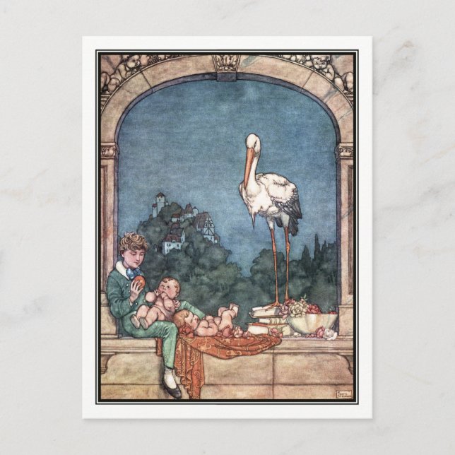 Die Storks von William Heath Robinson Postkarte (Vorderseite)