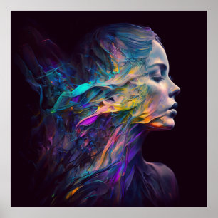 Die strahlende Schönheit mit lebendigem Farbschema Poster