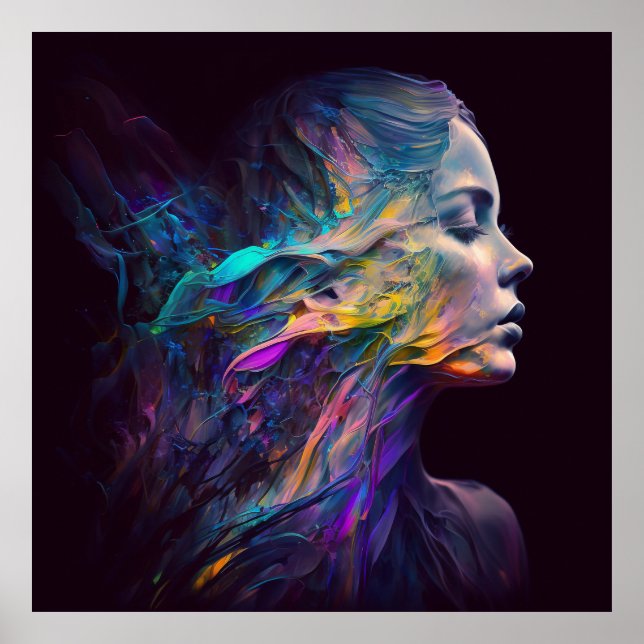 Die strahlende Schönheit mit lebendigem Farbschema Poster (Vorne)