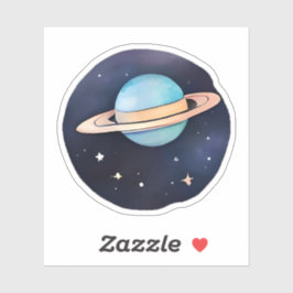 Die Strahlung des Saturns in Wasserfarbe Aufkleber