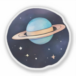Die Strahlung des Saturns in Wasserfarbe Aufkleber