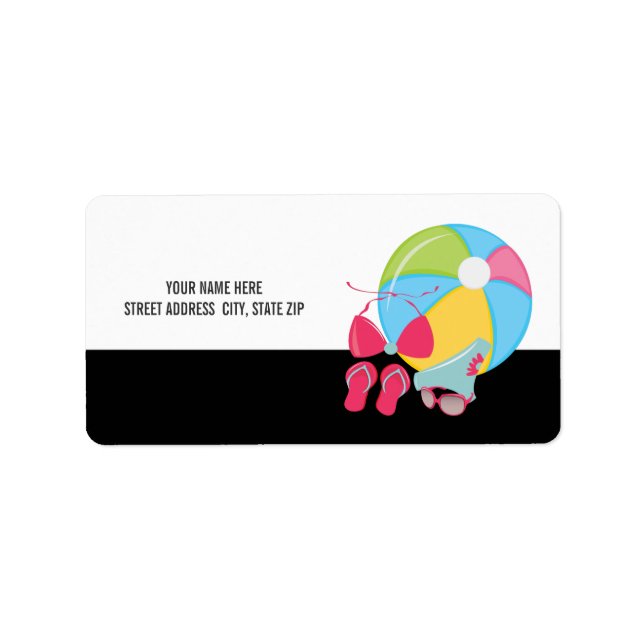 Die Strandadresse, die die Labels versendet Adressaufkleber (Vorne)