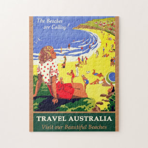 Die Strände rufen, Reise Australien Vintage Puzzle