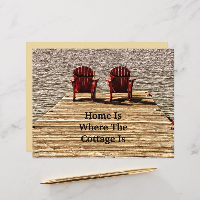 Die Strandstühle am Zuhause-See sind der Ort, wo d (Vorderseite/Rückseite Beispiel)