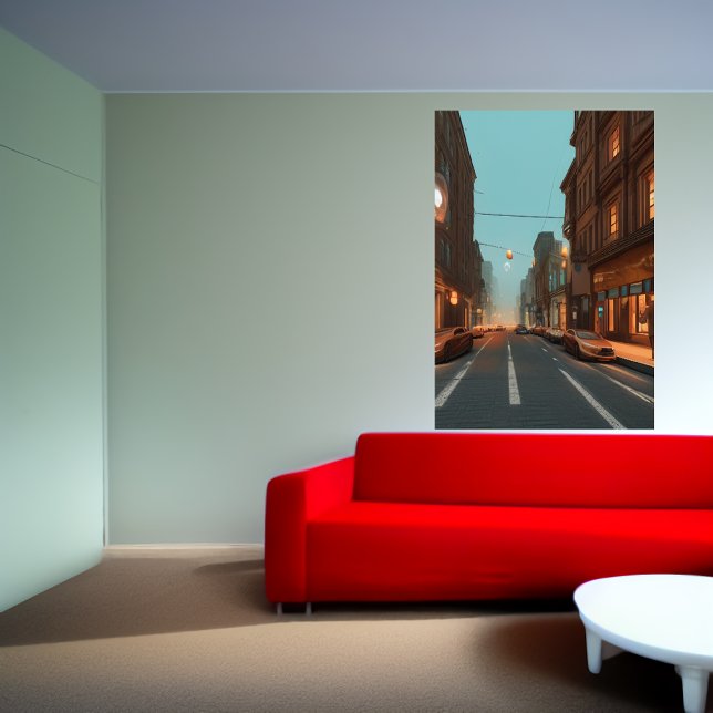 Die Straße der Stadt | AI Art Poster (Von Creator hochgeladen)