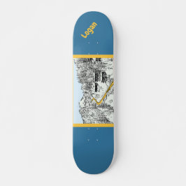 Die Straße in den Bergen schwarz-weiß Design Skateboard