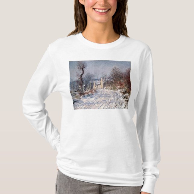 Die Straße zu Giverny, Winter, 1885 T-Shirt (Vorderseite)