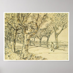 Die Straße zu Tarascon mit einem gehenden Mann, Poster