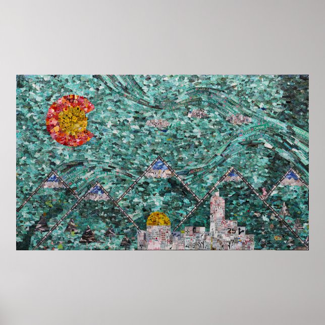 Die Straßen der Denver-Collage VOLL GRÖSSE Poster (Vorne)