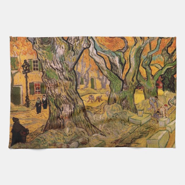 Die Straßen von Vincent van Gogh Geschirrtuch (Horizontal)
