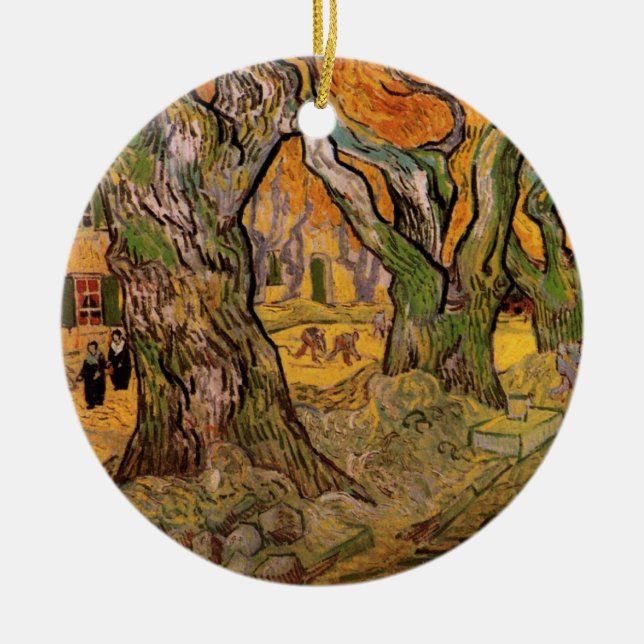 Die Straßen von Vincent van Gogh Keramik Ornament (Vorne)