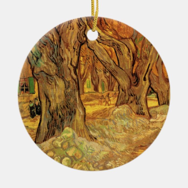 Die Straßen von Vincent van Gogh Keramikornament (Vorne)