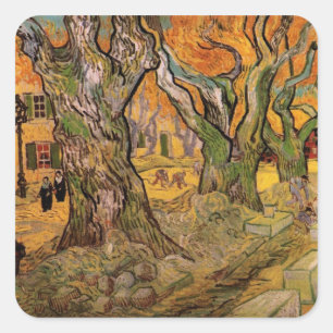 Die Straßenausbesserer von Vincent van Gogh Quadratischer Aufkleber