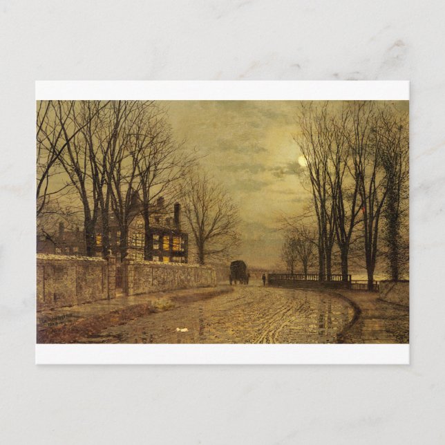 Die Straßenwende von John Atkinson Grimshaw Postkarte (Vorderseite)