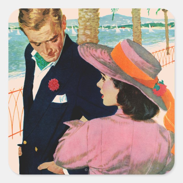 Die Strategie der Liebe Quadratischer Aufkleber (Vorderseite)