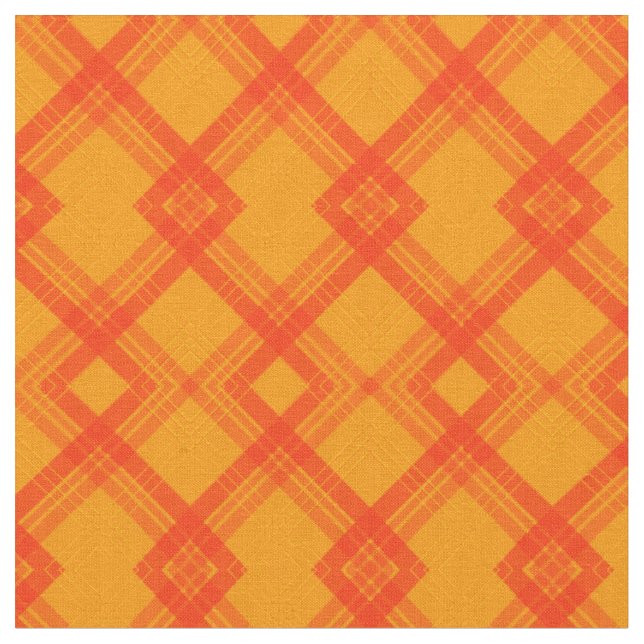 Die Streifen des roten Karos sind hell, orange-gel Stoff (Nahaufnahme)