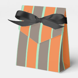 Die Streifen sind grün, grau und orange Geschenkschachtel