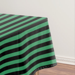 Die Streifen sind grün und schwarz Tischdecke