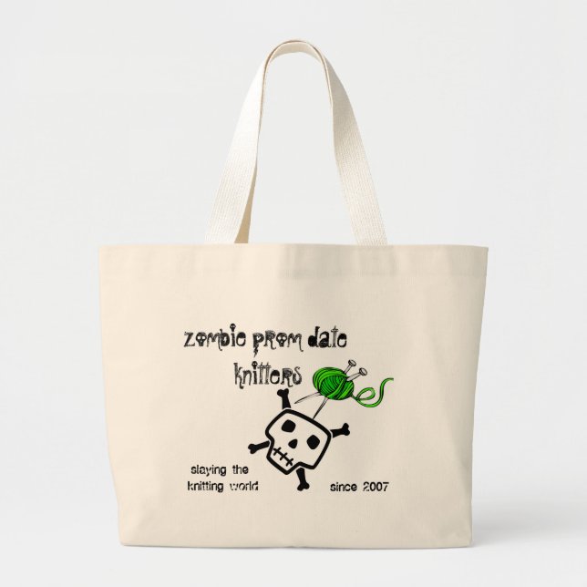 die strickende Welt töten… Jumbo Stoffbeutel (Vorne)