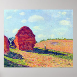 Die Strohmieten von Alfred Sisley Poster