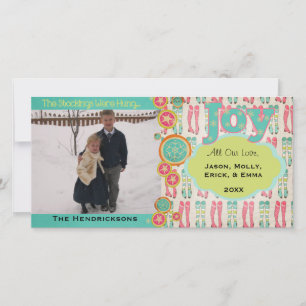 Die Strumpf waren die Hung Holiday Foto Card Feiertagskarte