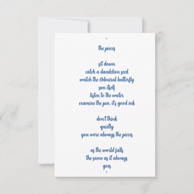 die Stücke Dankeskarte (Vorderseite)