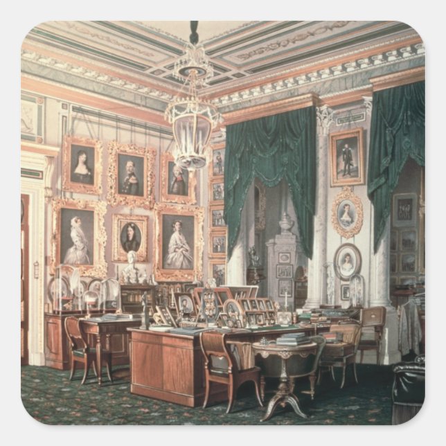 Die Studie Alexander III im Gatchina Palace Quadratischer Aufkleber (Vorderseite)