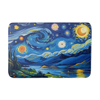 Die stürmische Nacht über den ruhigen Ozean Badematte