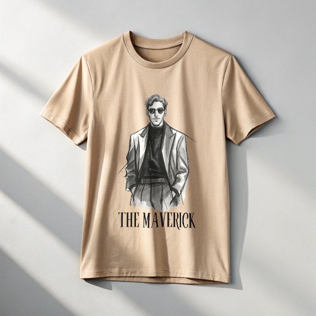Die stylische Männerskizze von Maverick | Kühne Mi T-Shirt (Von Creator hochgeladen)