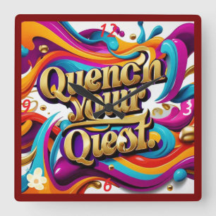 "Die Suche beginnt" Quadratische Wanduhr