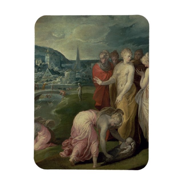 Die Suche nach Mose (Öl auf Leinwand) Magnet (Vertikal)
