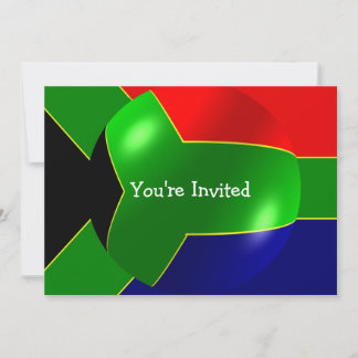 Die südafrikanische Flagge Einladung