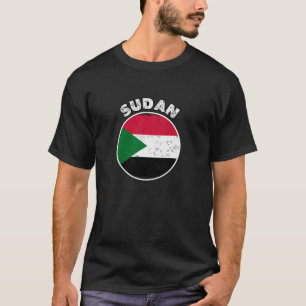 Die sudanesische Landesflagge mit grunge-bedrückte T-Shirt