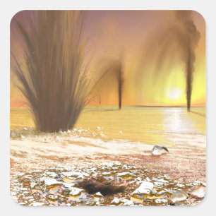 Die südliche Eismauer am Mars Quadratischer Aufkleber