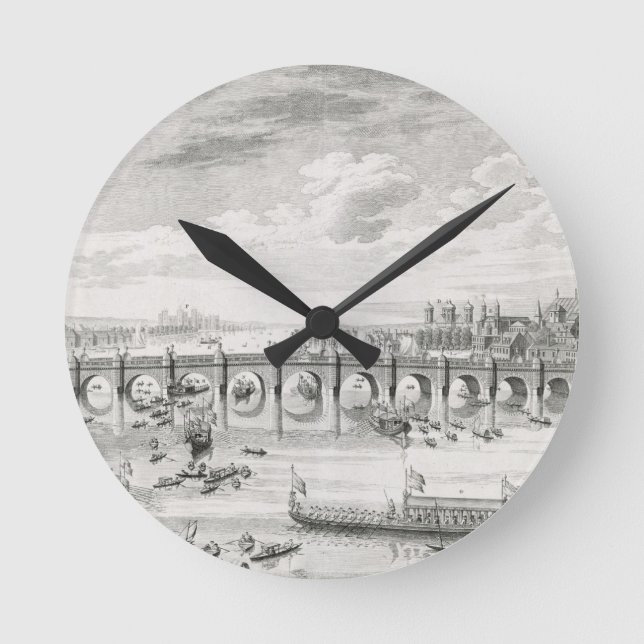 Die Südostaussicht von Westminster-Brücke - BO Runde Wanduhr (Vorderseite)
