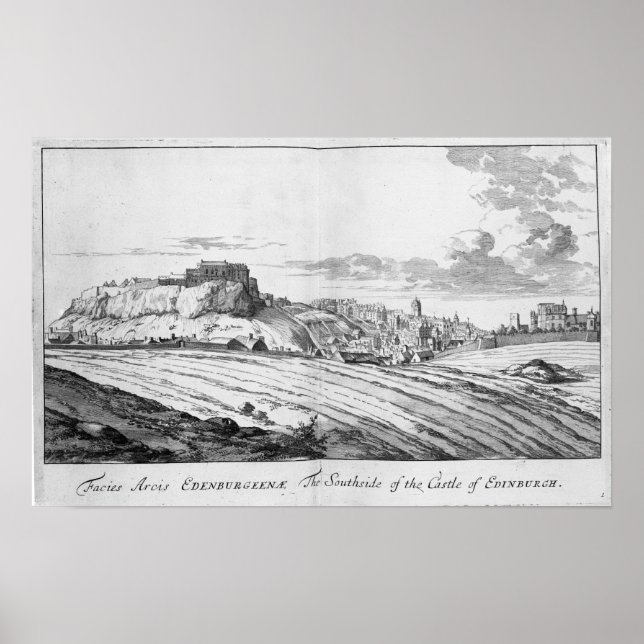 Die Südseite des Schlosses von Edinburgh Poster (Vorne)